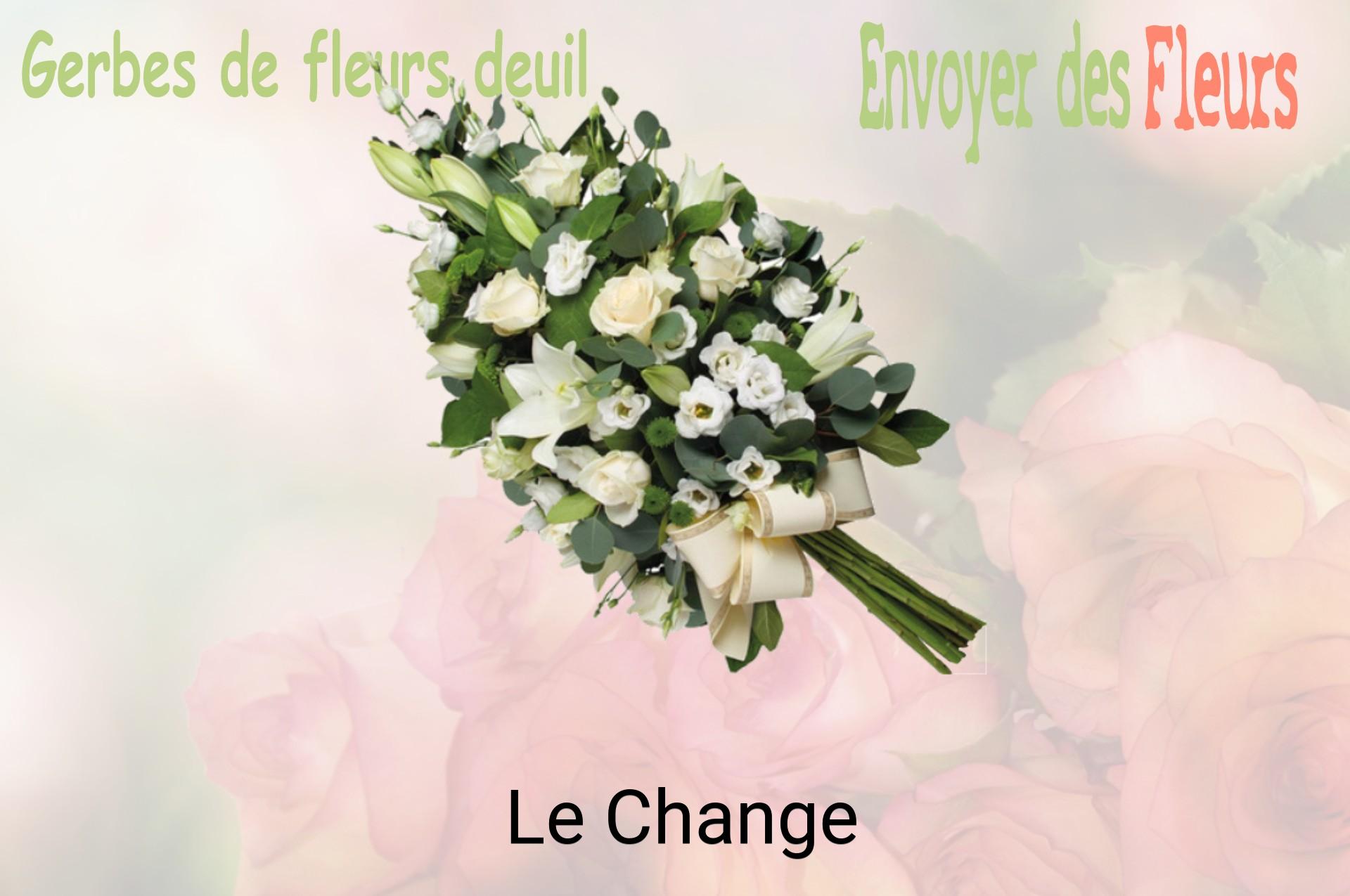 Gerbe de fleurs de deuil livrée à Le Change